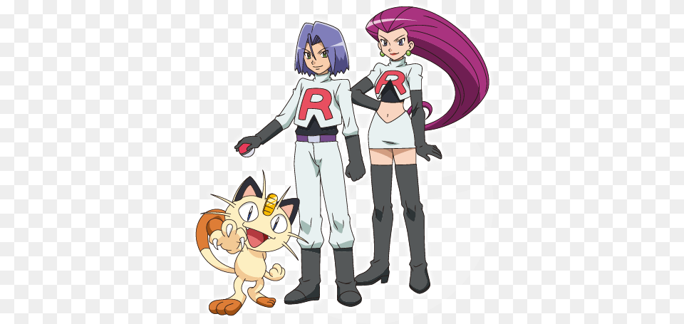 Jessie James And Meowth Of Team Rocket Pokemon Black And White Team, Book, Comics, Publication, Baby Png