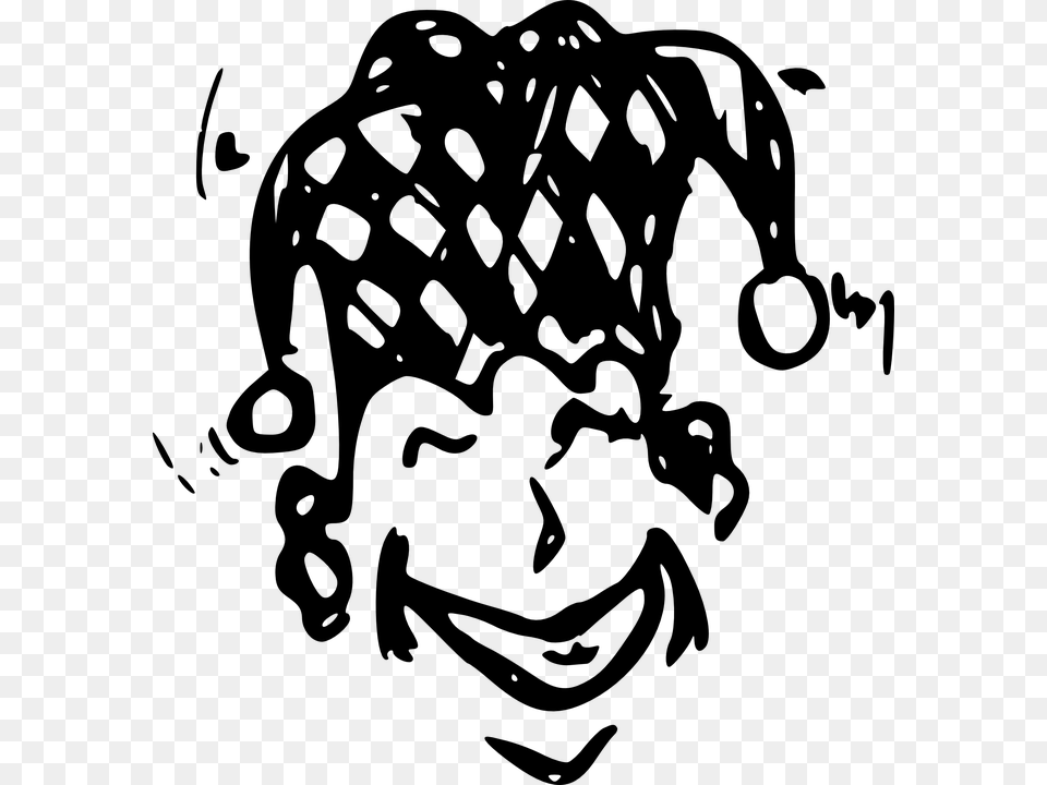 Jester Joker Jolly Clown Funny Joker Clip Art, Gray Free Transparent Png