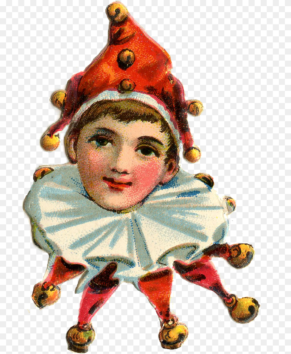 Jester Vintage Clown Clip Art, Hat, Clothing, Baby, Person Png Image