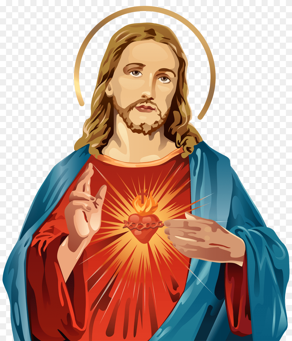 Jesus, Art, Adult, Person, Painting Png Image