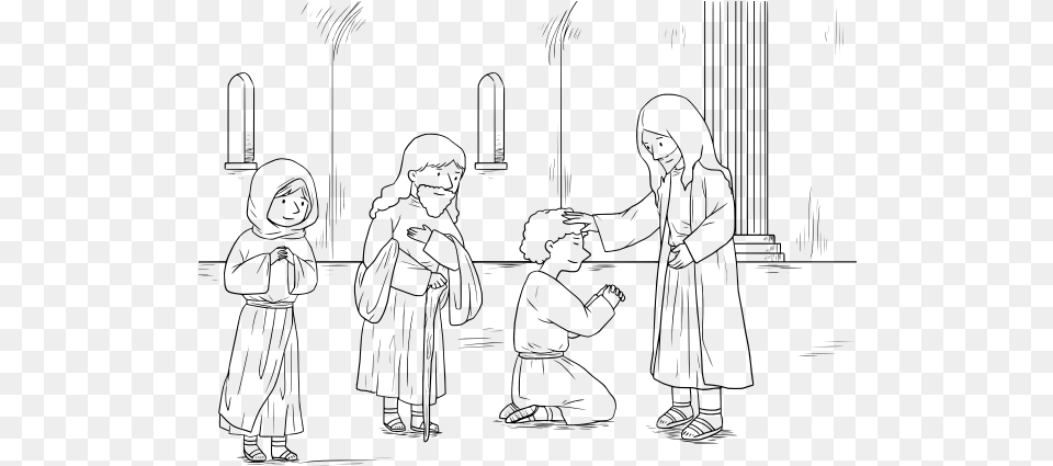 Jesus And Believers Prophet Coloring Book, Gray Png