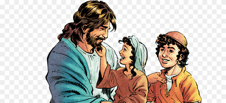 Jesus And Children, Book, Comics, Publication, Adult Png Image