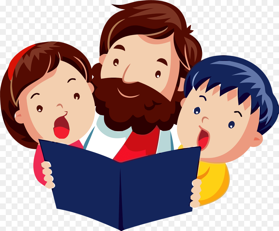 Jesus And Kid, Person, Reading, Baby, Book Png