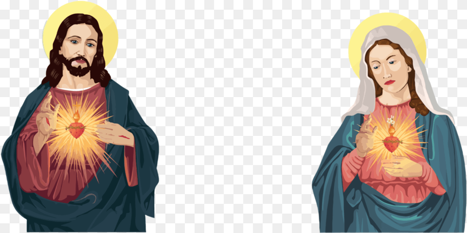 Jesus And Mother Mary, Adult, Person, Female, Woman Free Png