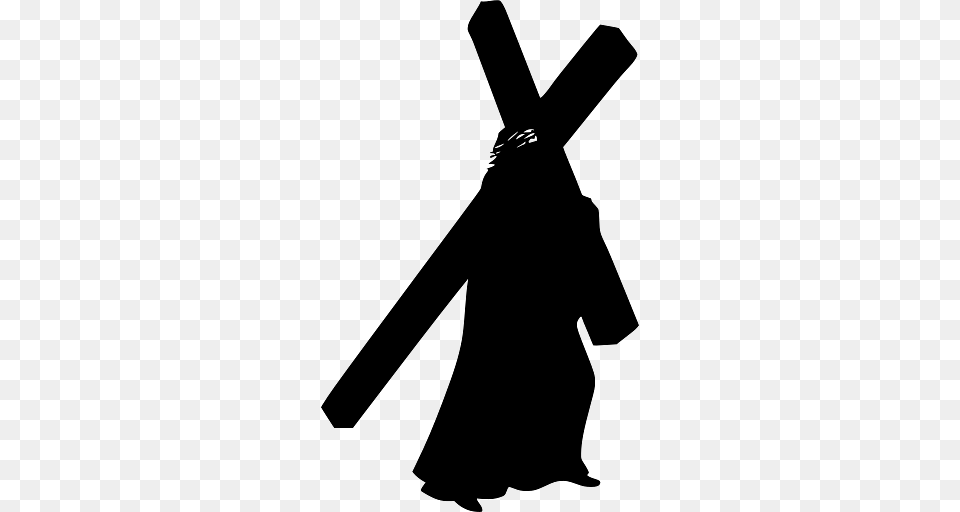 Jesus Carrying The Cross, Symbol, Silhouette, Adult, Female Free Png Download