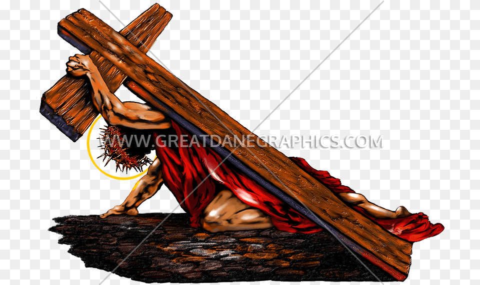 Jesus Carrying The Cross Production Ready Artwork For T His Only Crime Was Love, Symbol, Adult, Female, Person Free Transparent Png
