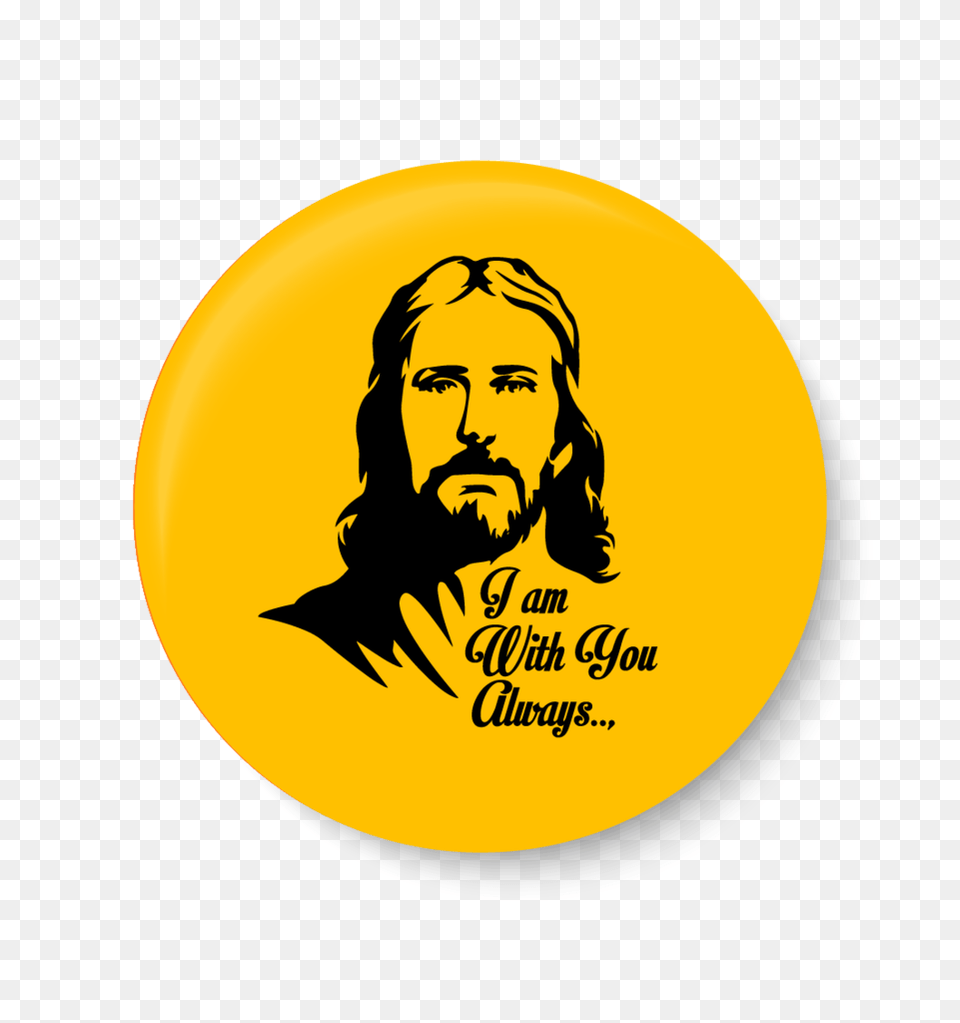 Jesus Christ Always With You Fridge Magnet Peacockride, Logo, Badge, Symbol, Person Png Image