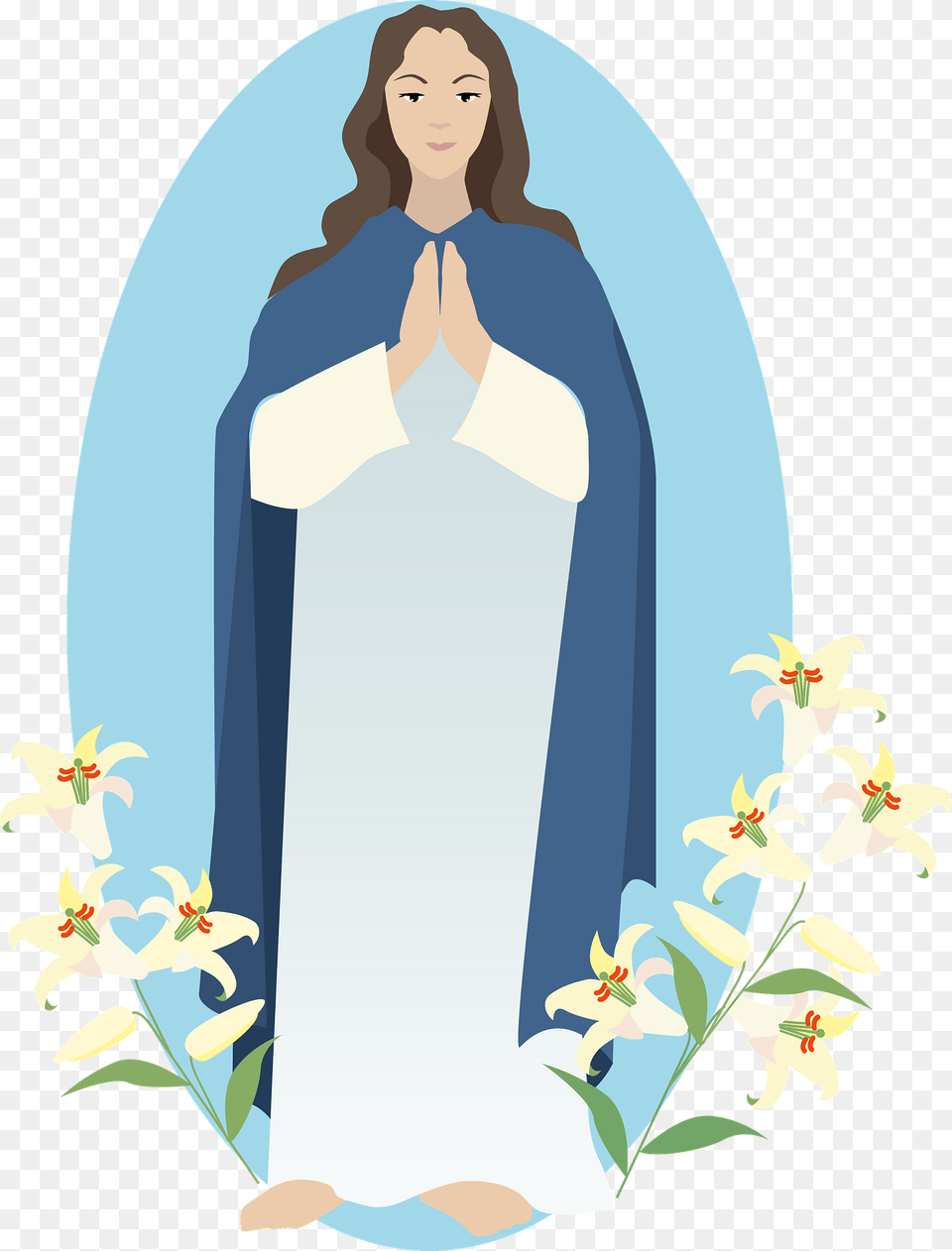 Jesus Christ And Lilies Clipart, Fashion, Adult, Person, Female Free Transparent Png