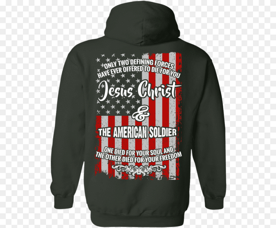 Jesus Christ And The American Soldier Hoodiessweatshirts Shirt, Clothing, Hood, Hoodie, Knitwear Free Png Download