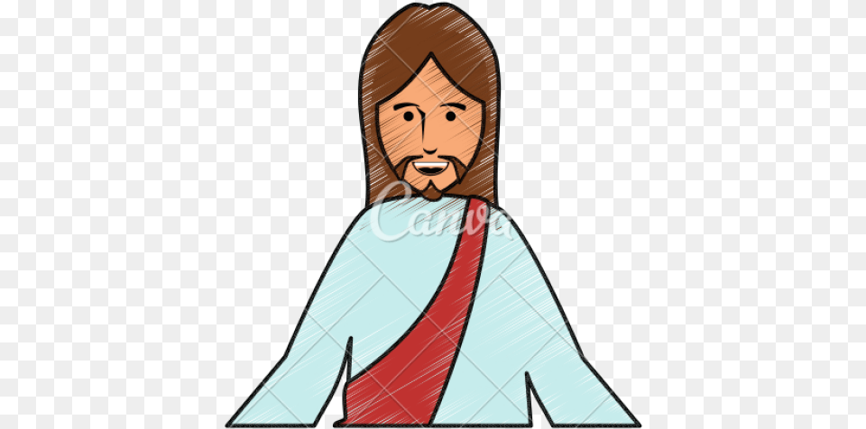 Jesus Christ Cartoon Jesus Cartoon Face, Long Sleeve, Sleeve, Clothing, Person Free Png Download