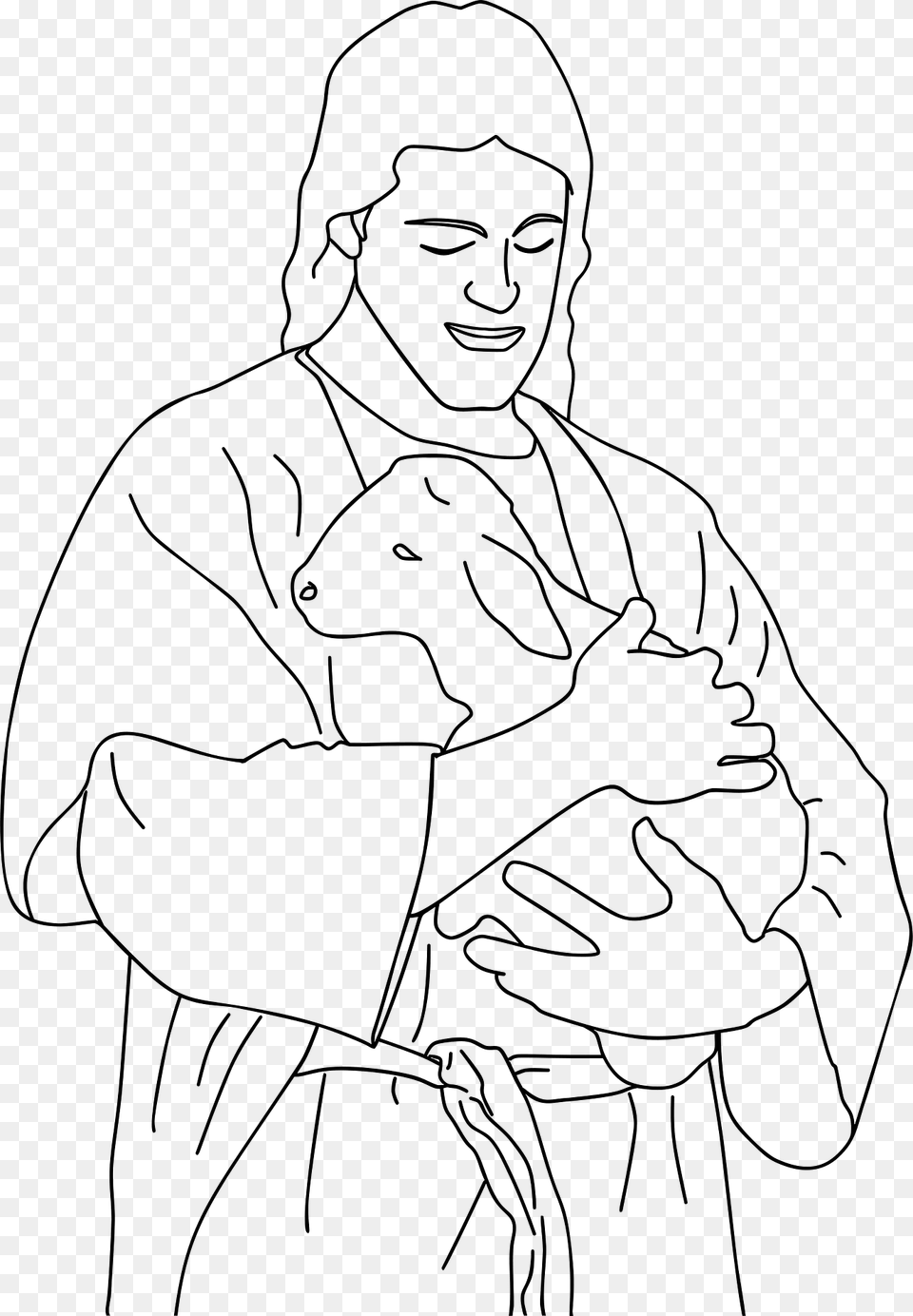 Jesus Christ Holding Lamb Clipart, Person, Face, Head Free Png
