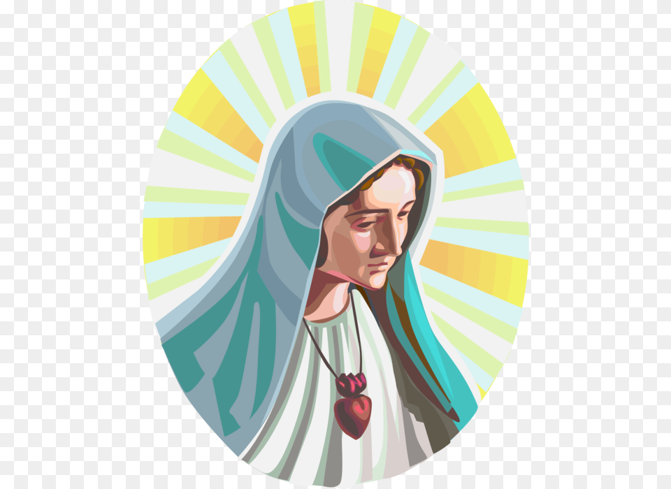 Jesus Christ Mother Mary Virgin Mary With Flowers Hd, Photography, Portrait, Face, Person Png