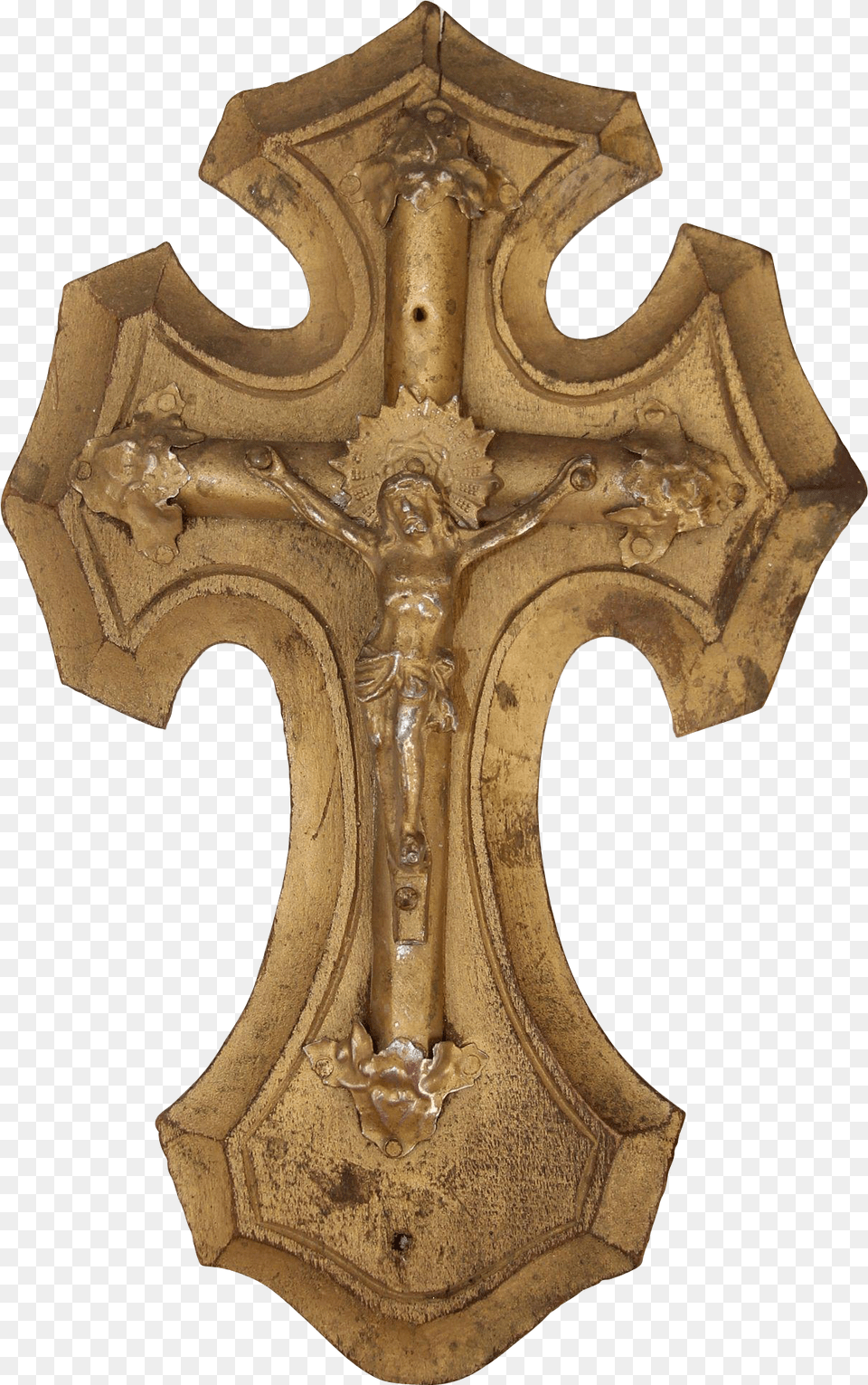 Jesus Christ Vintage Cross, Symbol, Bronze, Crucifix Free Png