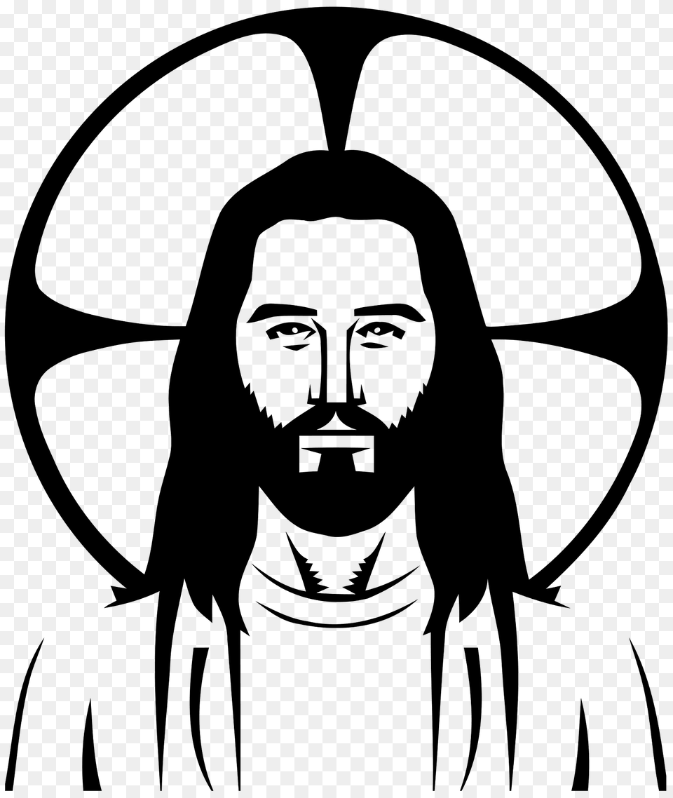 Jesus Clipart, Stencil, Person, Face, Head Png Image