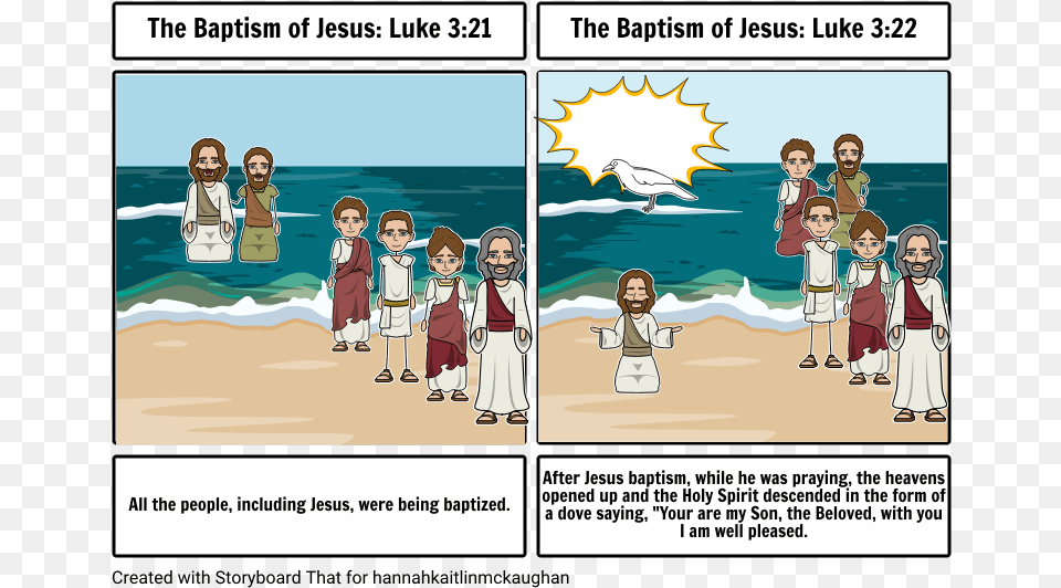 Jesus Clipart Gospel Of Matthew Baptism Of Jesus Cartoon Holy Dove Jesus Baptism, Book, Comics, Publication, Person Png Image