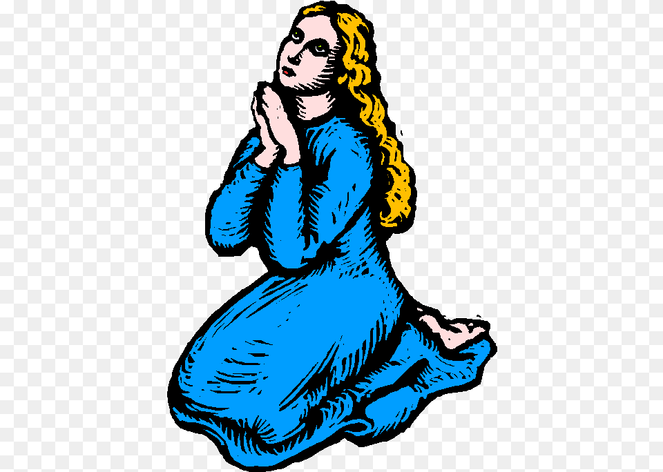 Jesus Clipart Mary Mother Hannah Prayers, Person, Kneeling, Adult, Woman Free Png