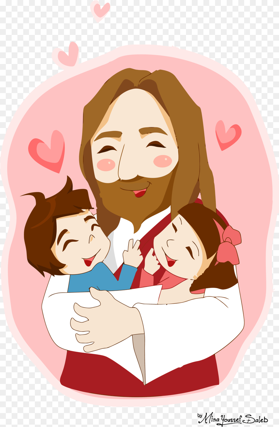 Jesus Clipart Vector Jesus With Girl Happy Cartoon, People, Person, Portrait, Face Png