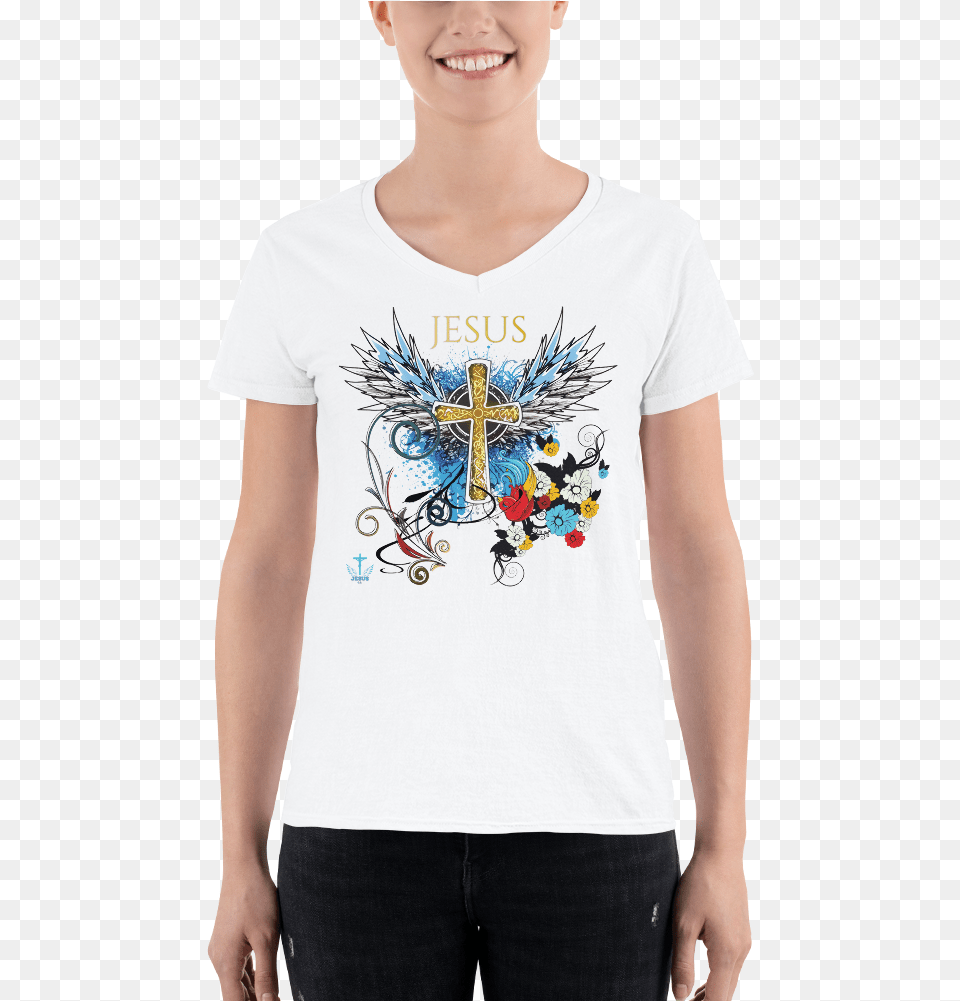 Jesus Cross No Freud O Rol, Clothing, T-shirt, Jeans, Pants Free Png Download