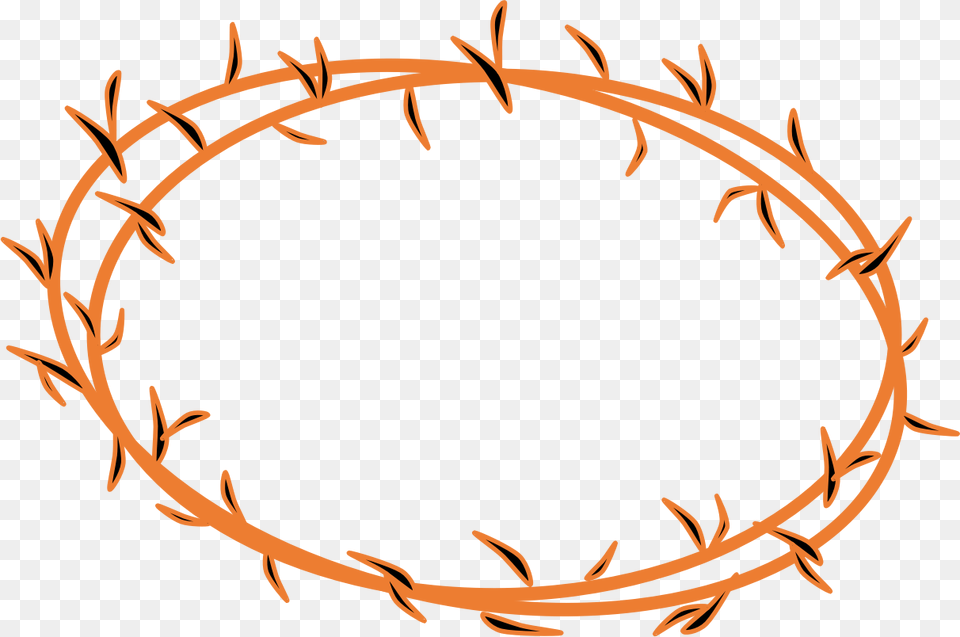 Jesus Crown Of Thorns Clipart, Oval, Wire, Barbed Wire Free Transparent Png