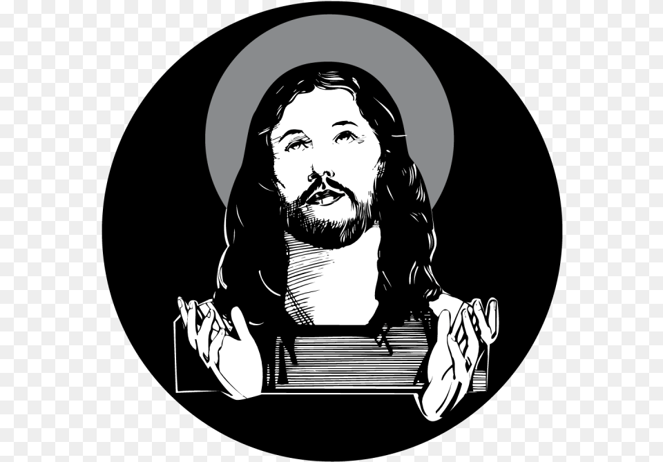 Jesus Face Black And White Jesus Face, Art, Adult, Male, Man Png Image
