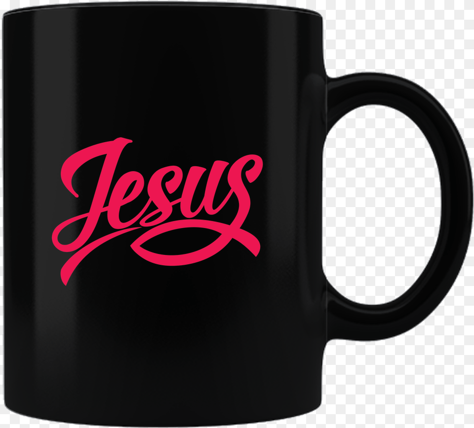 Jesus Fish Ceramic Black Coffee Mug Mug, Cup, Beverage, Coffee Cup Png