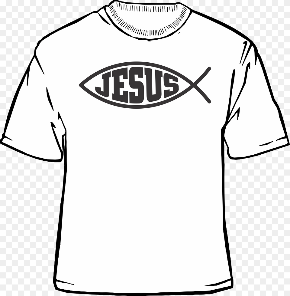Jesus Fish White T Shirt Jesus, Clothing, T-shirt Free Transparent Png