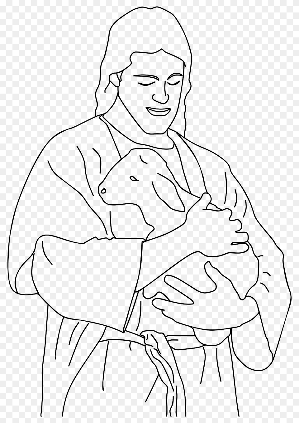 Jesus Holding A Lamb, Person, Face, Head, Photography Png