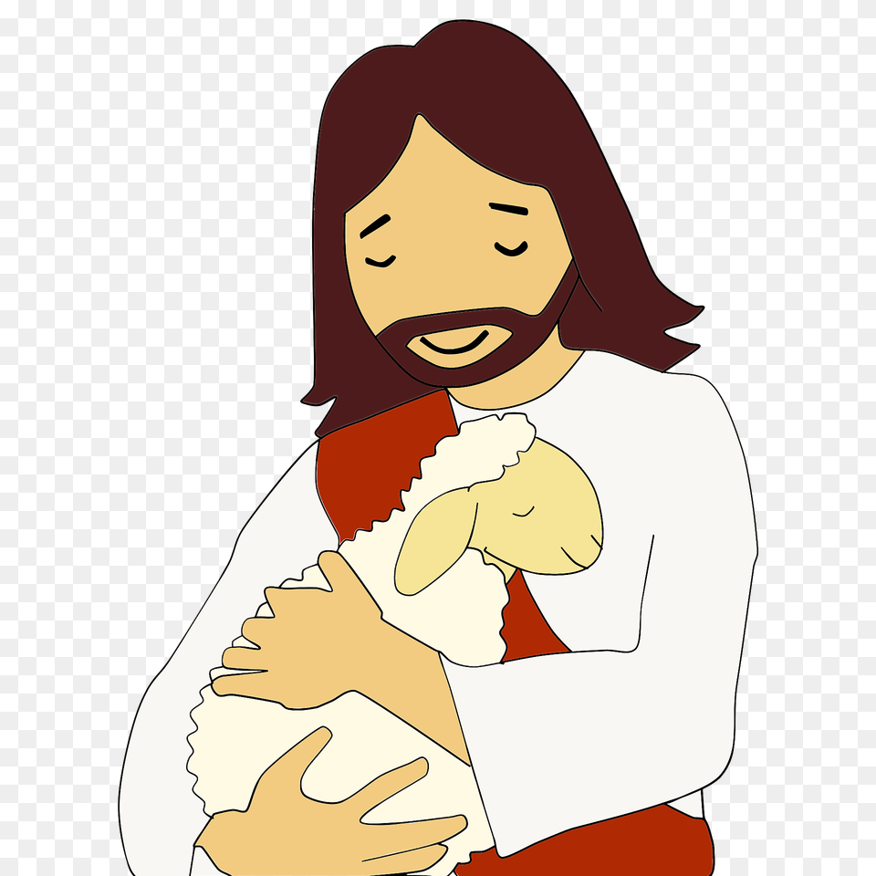 Jesus Holding Lamb Clipart, Person, Face, Head Free Png Download