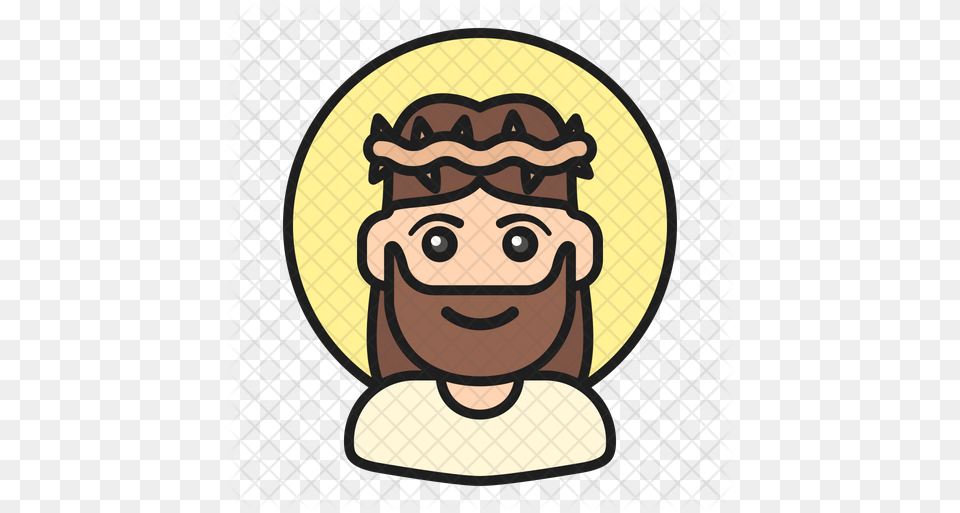 Jesus Icon Cartoon, Face, Head, Person, Photography Free Png Download