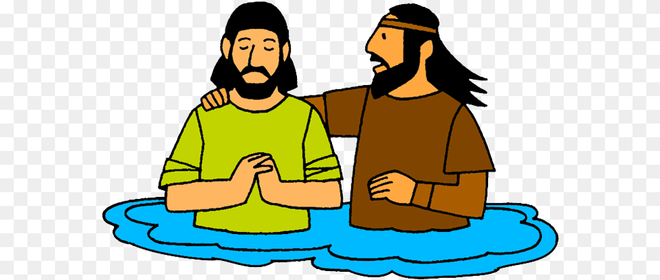 Jesus Is Baptised Clipart, Adult, Male, Man, Person Free Png Download