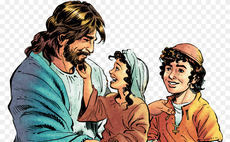 Jesus Jesus With Kids, Adult, Person, Man, Male Png