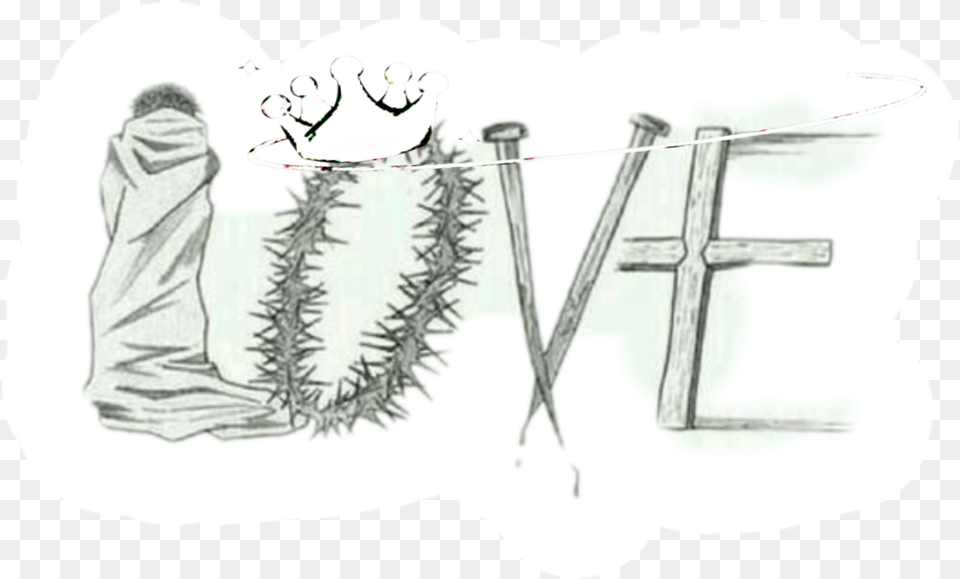 Jesus Love Crown Thorns Cross Crownofthorns Cartoon, Symbol, Adult, Bride, Female Png