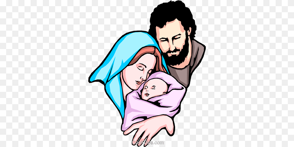 Jesus Mary And Joseph Royalty Free Vector Clip Art Illustration, Adult, Male, Man, Person Png Image