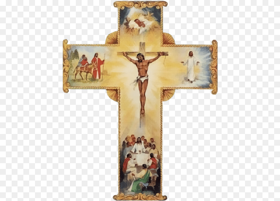 Jesus On Cross Art, Symbol, Adult, Male, Man Free Png Download