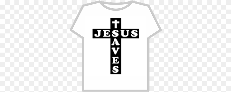 Jesus Saves Cross Transparent Roblox Cross, Clothing, Symbol, T-shirt, Shirt Png