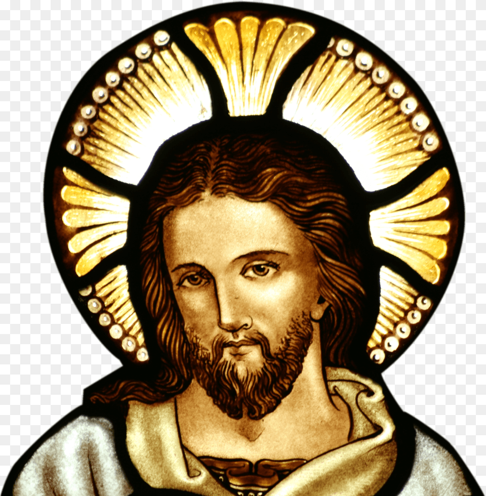 Jesus Stained Glass, Portrait, Art, Face, Head Free Png