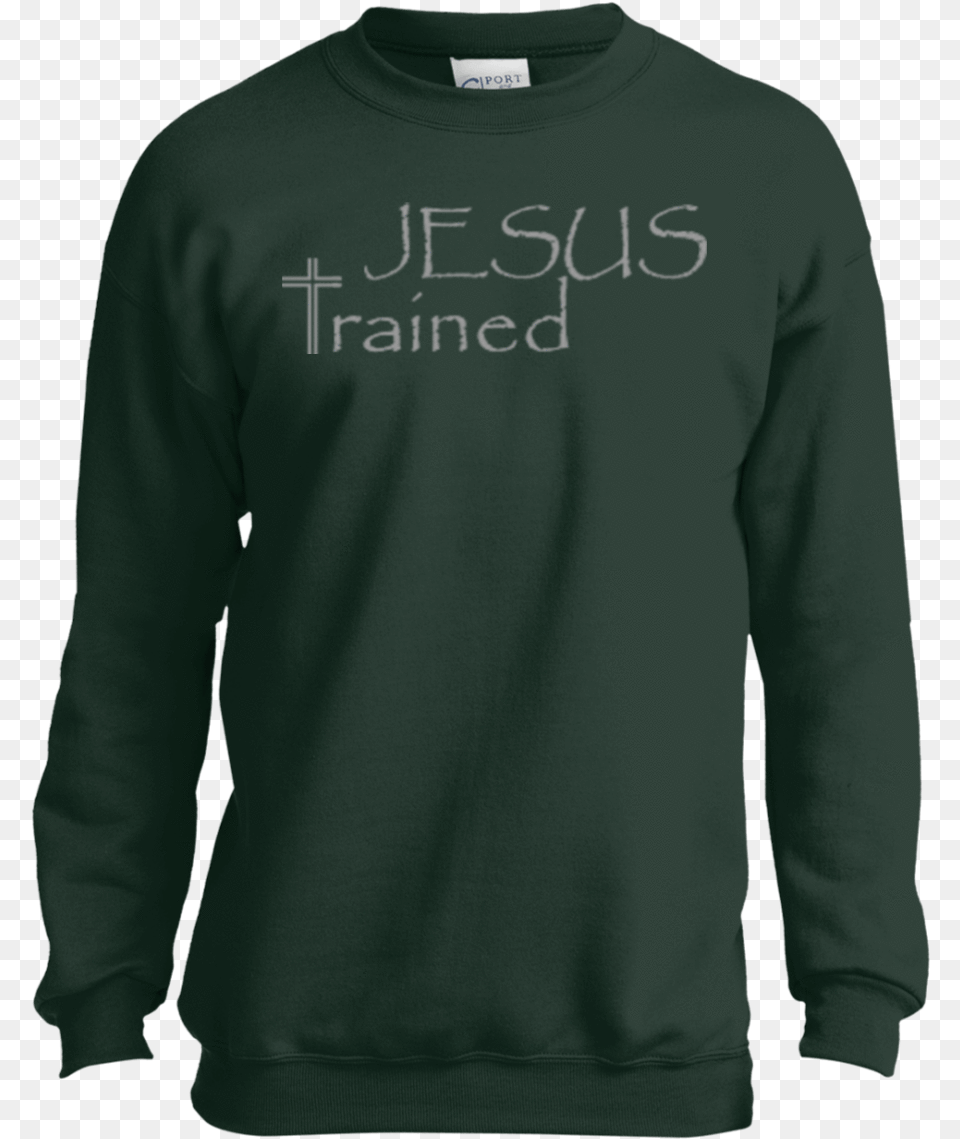 Jesus Trained Gray Font Computer Science Tshirt Design, Sweatshirt, Clothing, Sweater, Knitwear Free Png Download