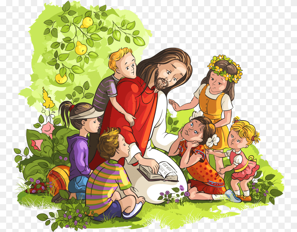 Jesus Vector104 By Minayoussefsaleb Kids With Jesus, Book, Comics, Publication, Baby Png Image