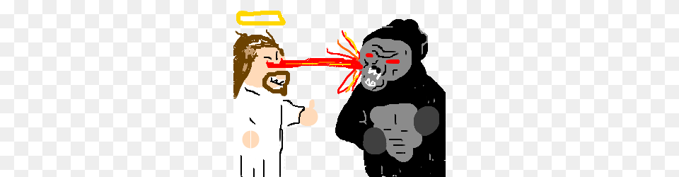 Jesus Vs King Kong Drawing, Body Part, Finger, Hand, Person Png Image