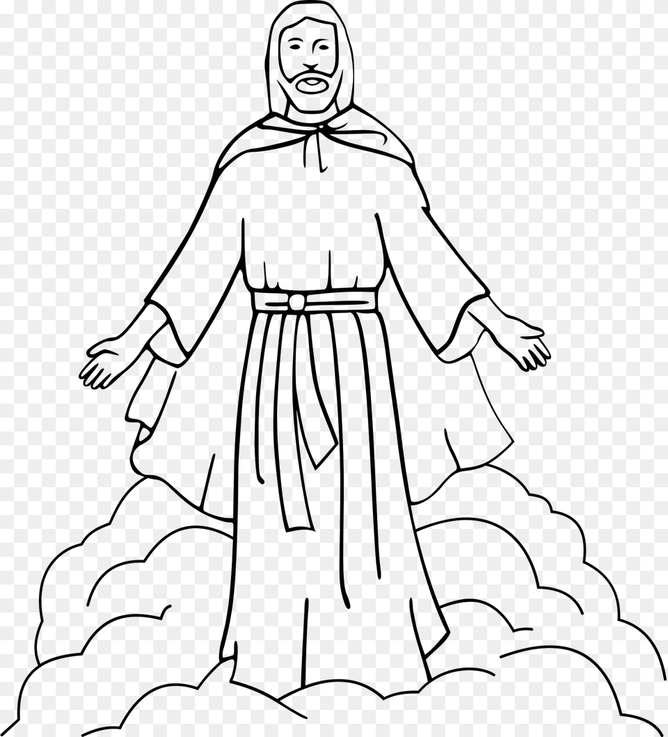 Jesus Walking On The Clouds Clipart, Fashion, Person, Cloak, Clothing Free Transparent Png