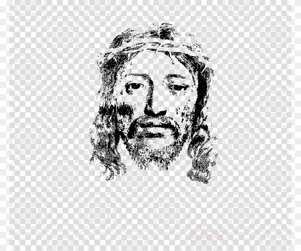 Jesus With Thorn Crown, Sticker, Pattern, Qr Code Free Png