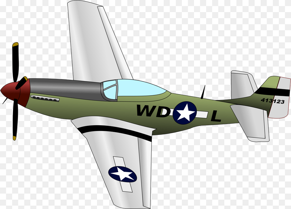 Jet Clipart Prop Plane P 51 Mustang Clipart, Aircraft, Airplane, Transportation, Vehicle Png