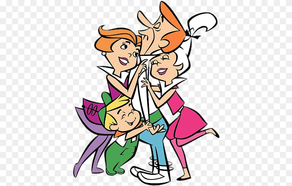 Jetsons Family Hug Image Jetsons, Book, Comics, Publication, Person Free Png Download