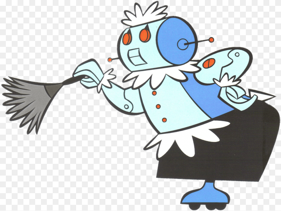 Jetsons Robot Rosie Cleaning Image Rosie The Robot, Outdoors, Cartoon, Nature, Winter Png