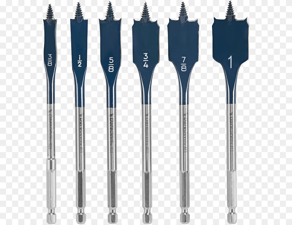 Jeu De 6 Forets Plats Standard Daredevil Bosch 6 Pc Daredevil Standard Spade Bit Set, Blade, Dagger, Knife, Weapon Free Png