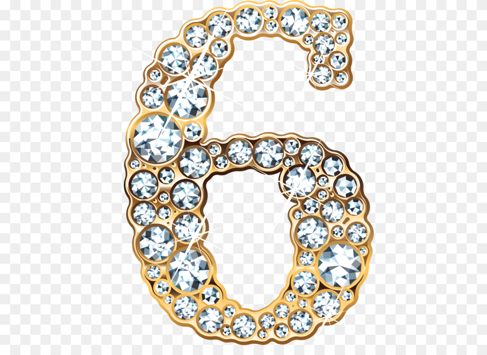 Jewel Clipart Six Numeros Con Diamantes, Accessories, Earring, Jewelry, Diamond Free Png