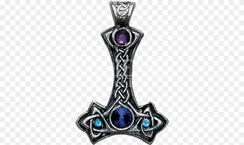 Jeweled Thor39s Hammer Necklace Thor39s Hammer Nordic Lights Pendant Necklace, Accessories, Gemstone, Jewelry, Cross Free Transparent Png