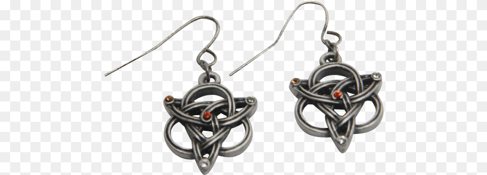 Jeweled Trinity Knot Earrings Earrings, Accessories, Earring, Jewelry, Silver Free Png