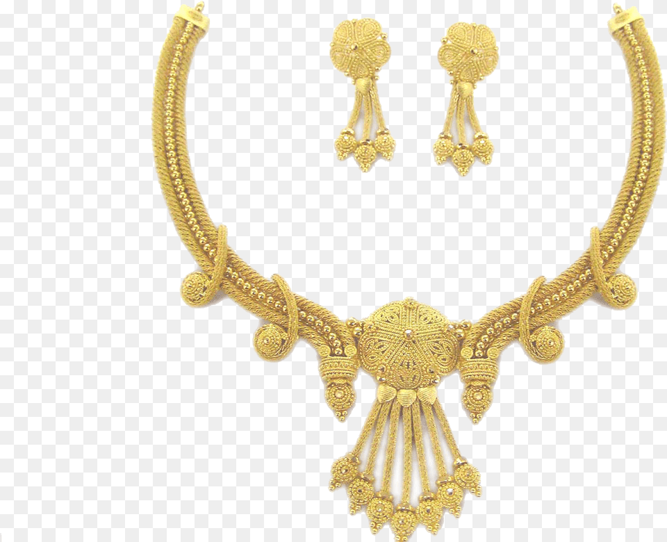Jewellery Model Images Format Golden Earring And Necklace, Accessories, Jewelry, Gold, Fungus Free Png