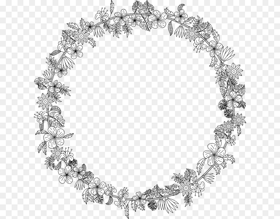 Jewellerybody Jewelrynecklace Clip Art Black And White Flower Wreath, Accessories, Plant, Jewelry, Necklace Png